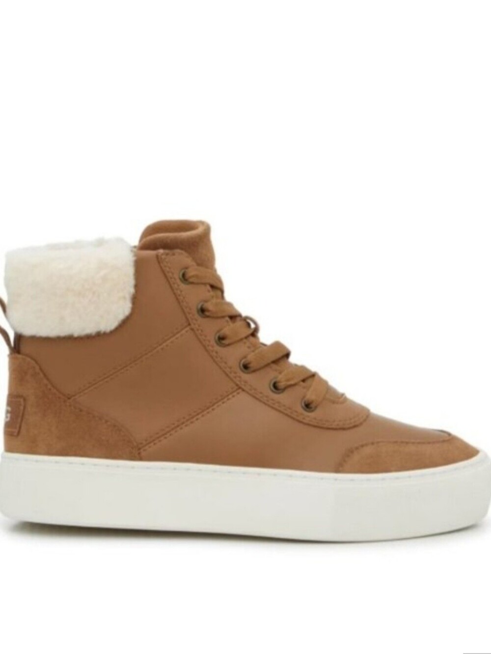 UGG Cakewalk UGGplush Leather High Top Sneakers Chestnut Brown NWOTSize 8.5